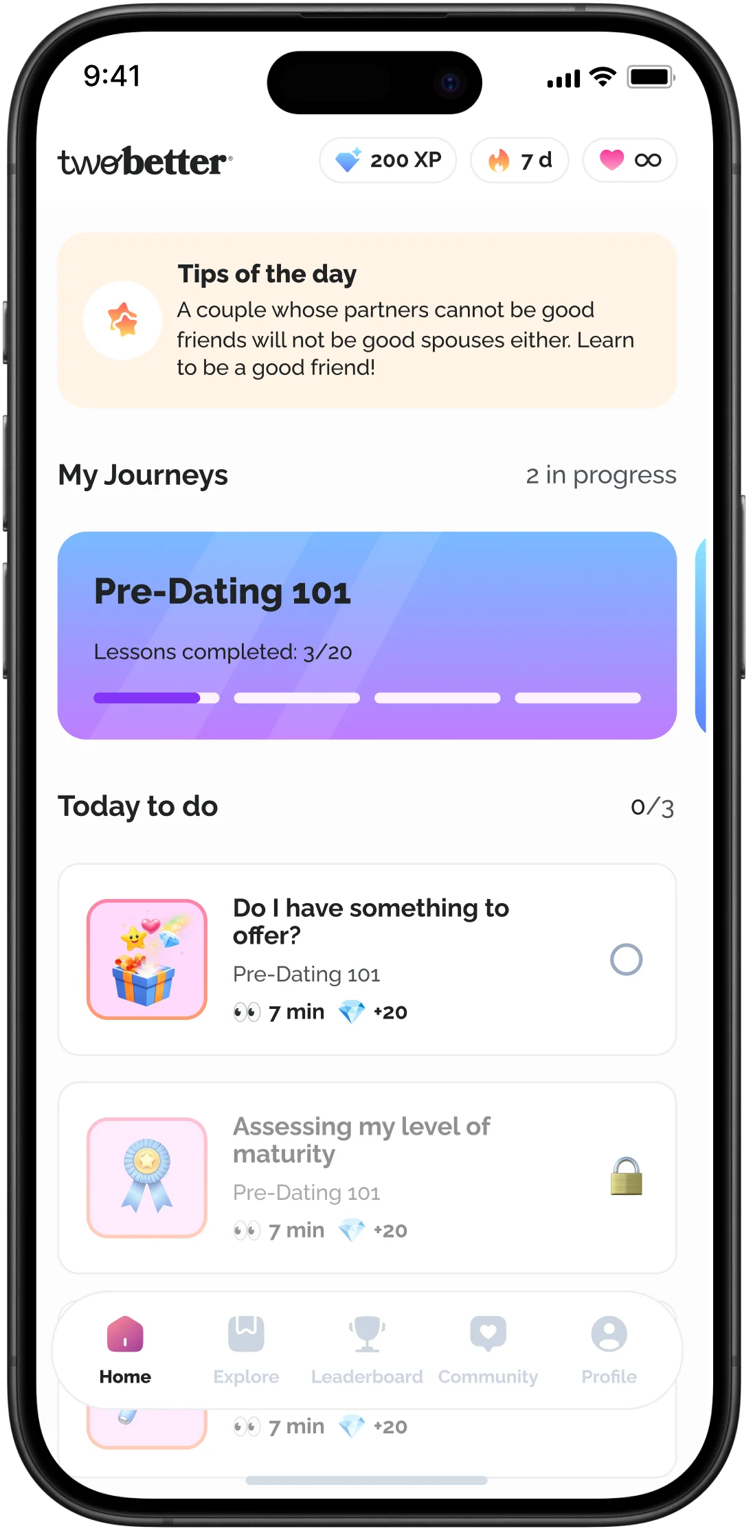 Main app screen